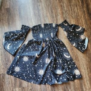 Off the shoulder astronomy dress